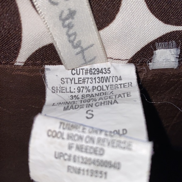 Heart Soul Small White Brown Polka Dot Double Breasted Belted Short Trench Coat - Picture 3 of 14